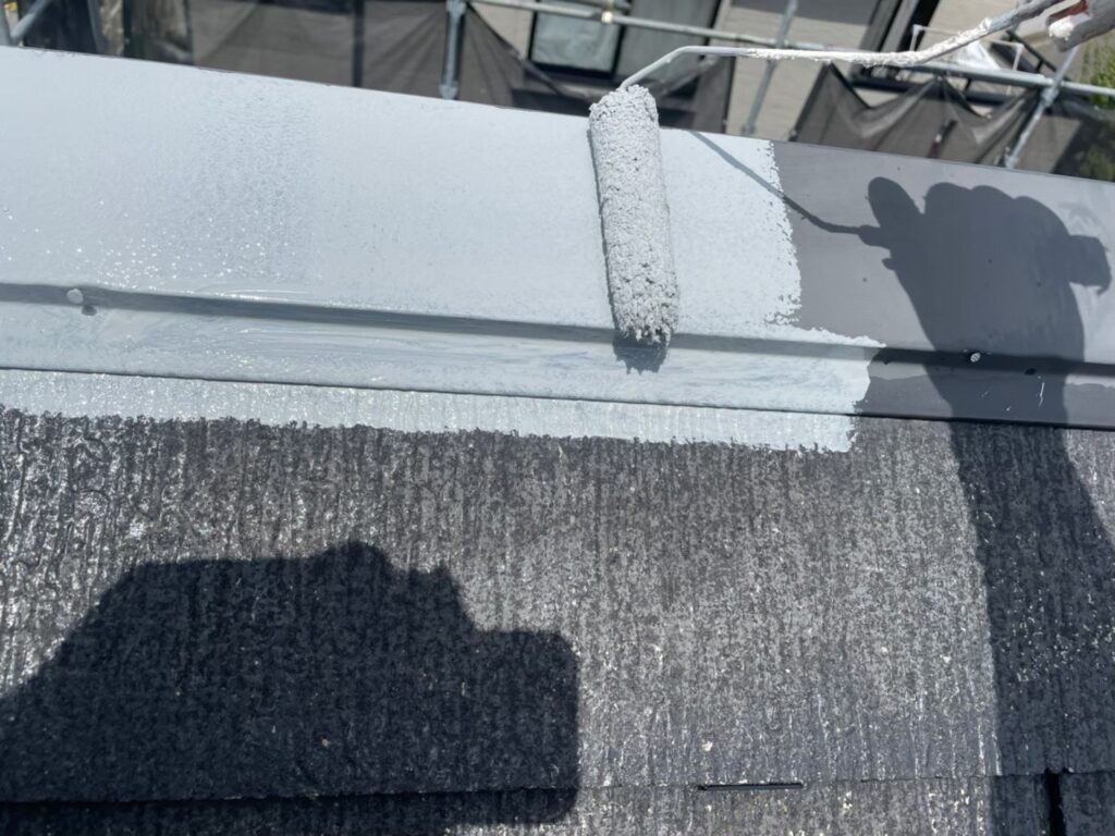 屋根板金部さび止め塗布