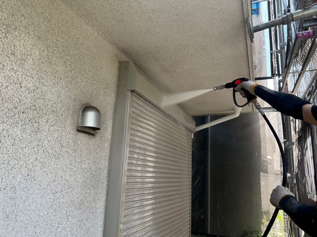 シャッターボックス高圧ジェット洗浄