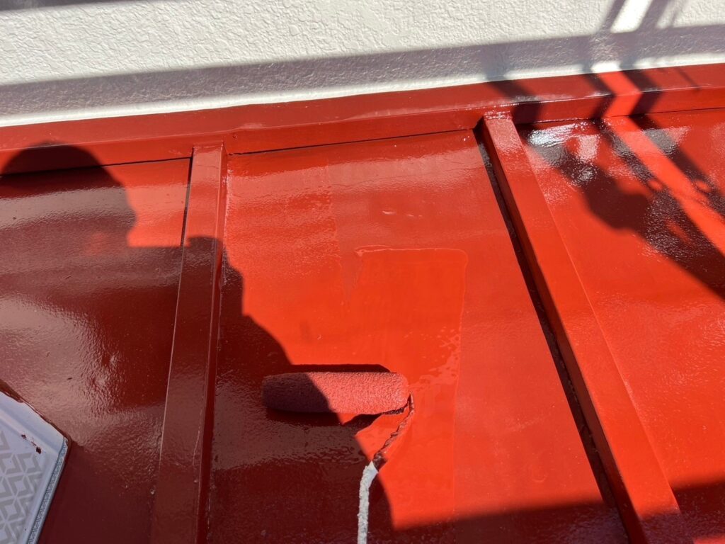 瓦棒屋根仕上げ２回目後