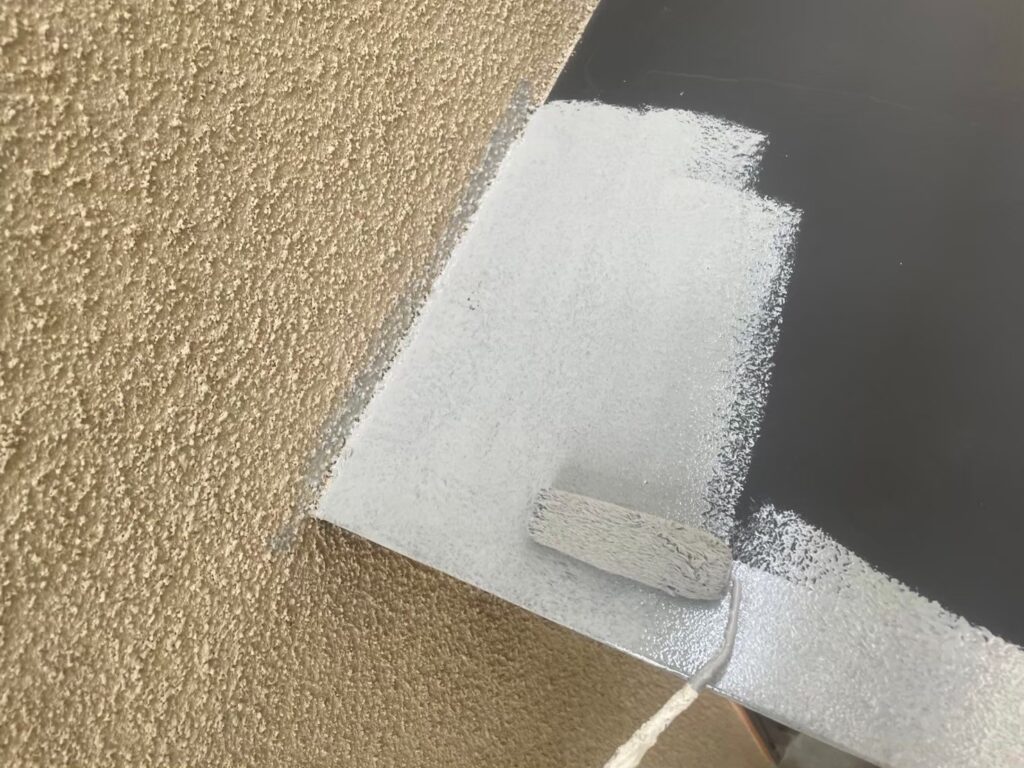 庇さび止め塗布