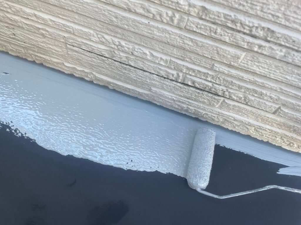 庇さび止め塗布