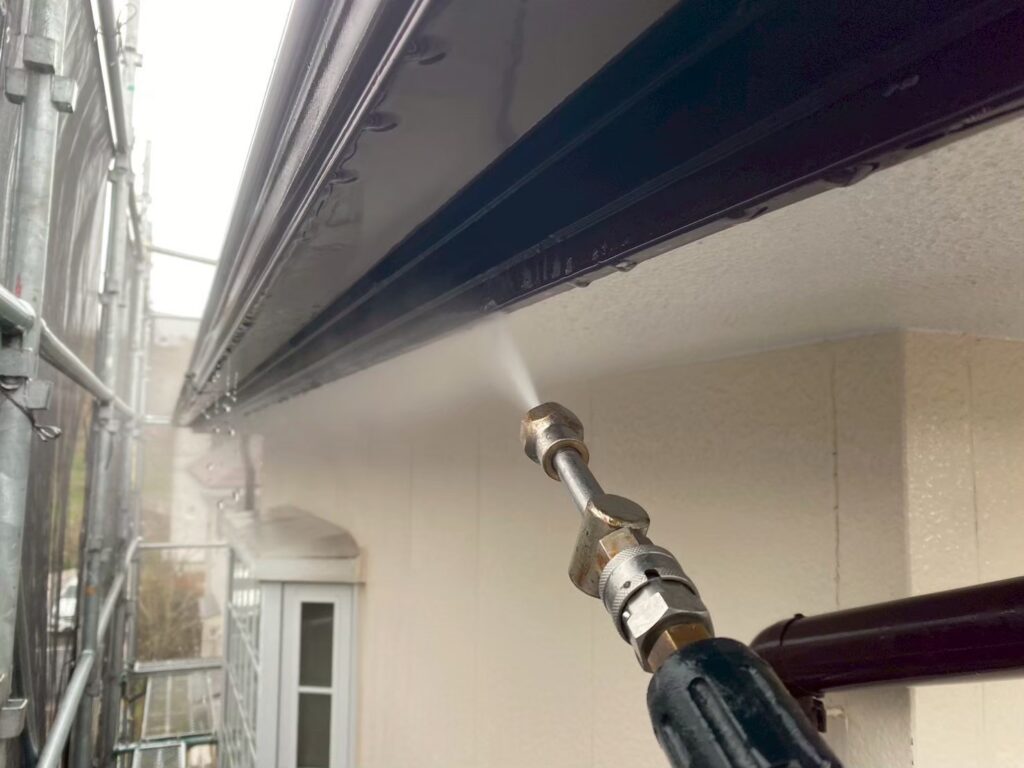 軒天高圧ジェット洗浄