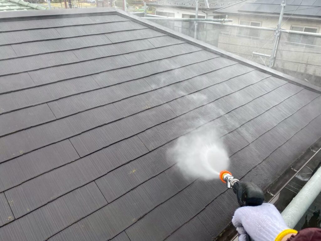 屋根高圧ジェット洗浄
