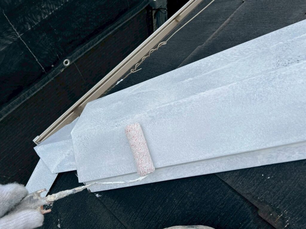 屋根板金さび止め塗布