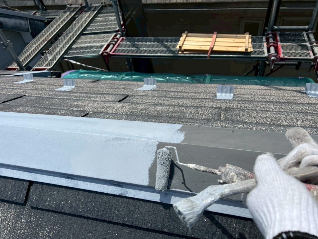屋根板金さび止め塗布