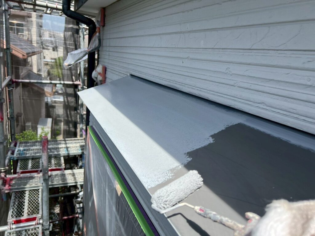 出窓板金さび止め塗布