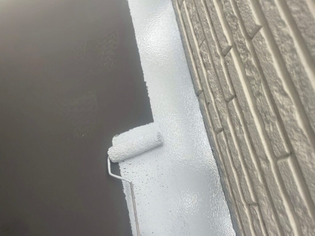 庇さび止め塗布