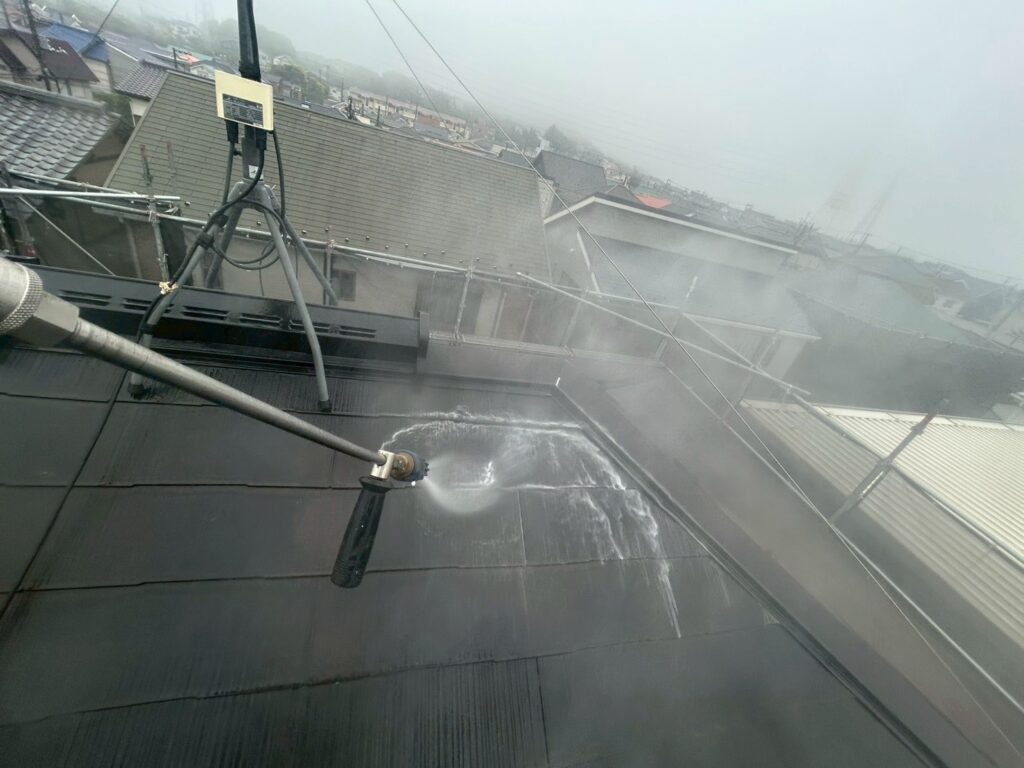 屋根高圧ジェット洗浄