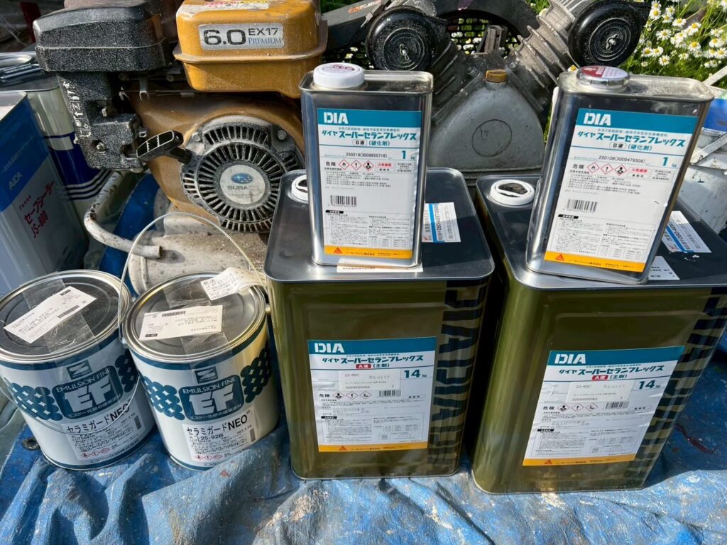 材料検収／実際に使用した材料です。