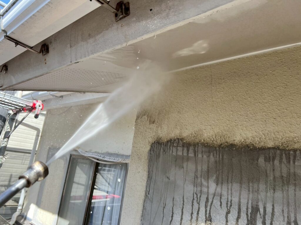 軒天高圧ジェット洗浄