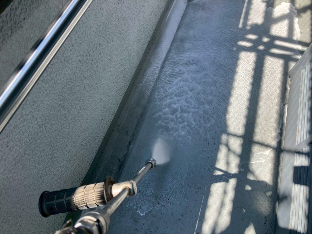 バルコニー高圧ジェット洗浄