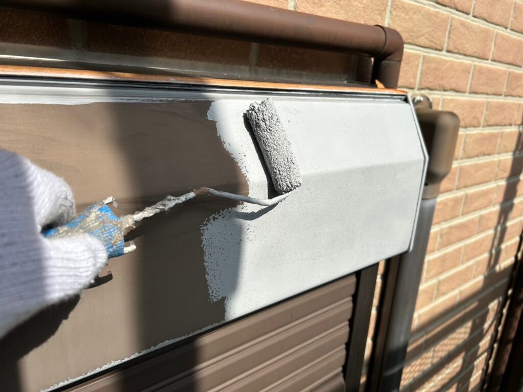 シャッターＢＯＸさび止め塗布