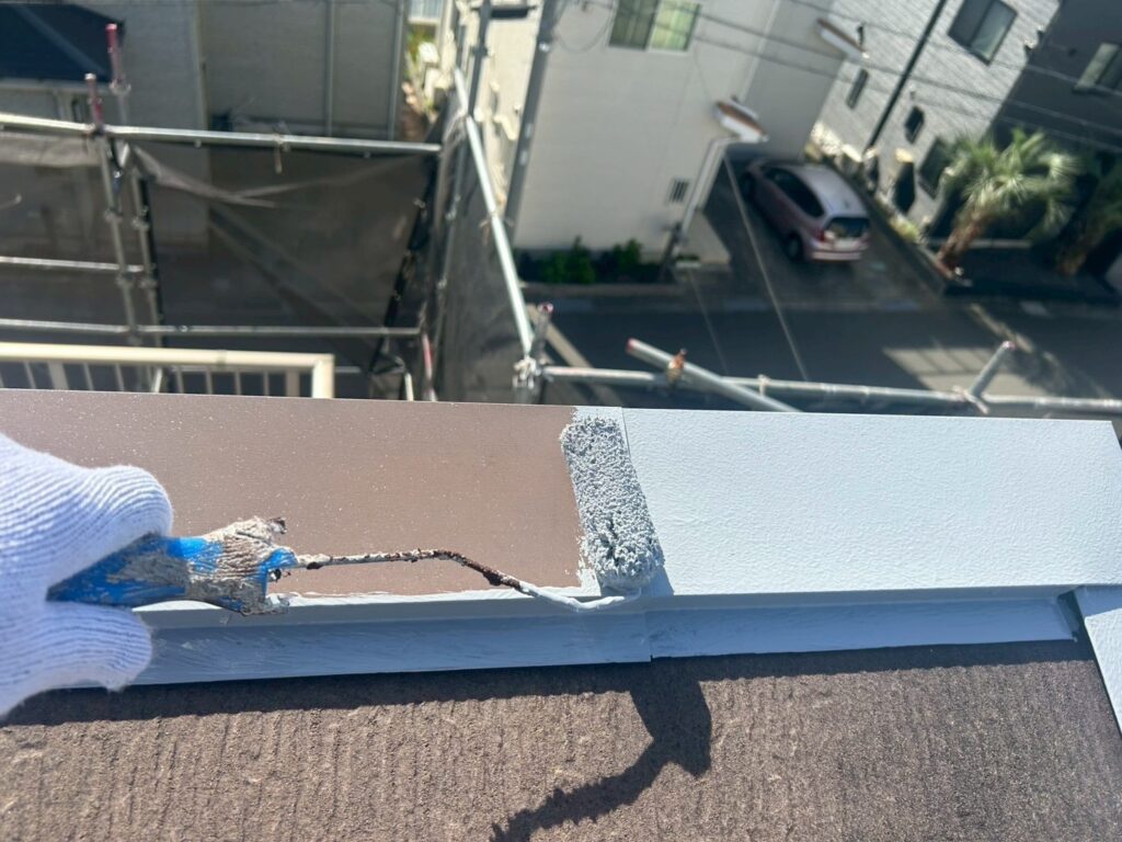屋根板金さび止め塗布
