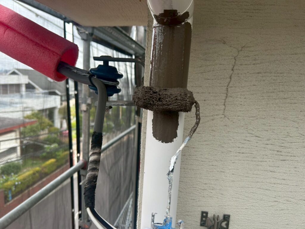 竪樋仕上げ1回目