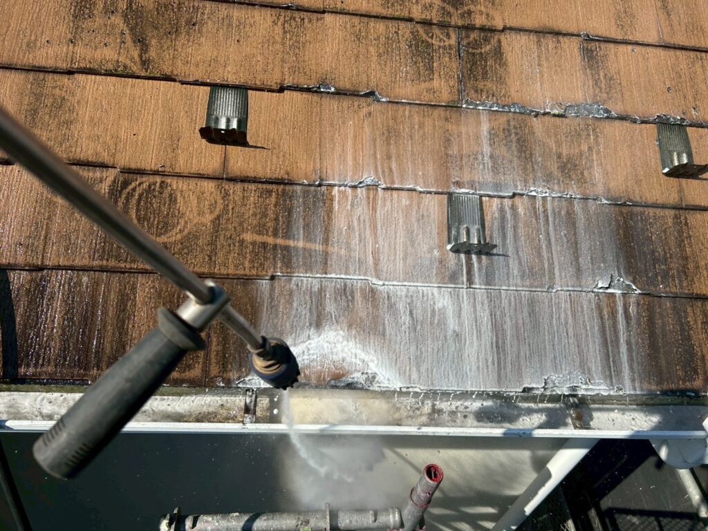 受け皿内高圧ジェット洗浄