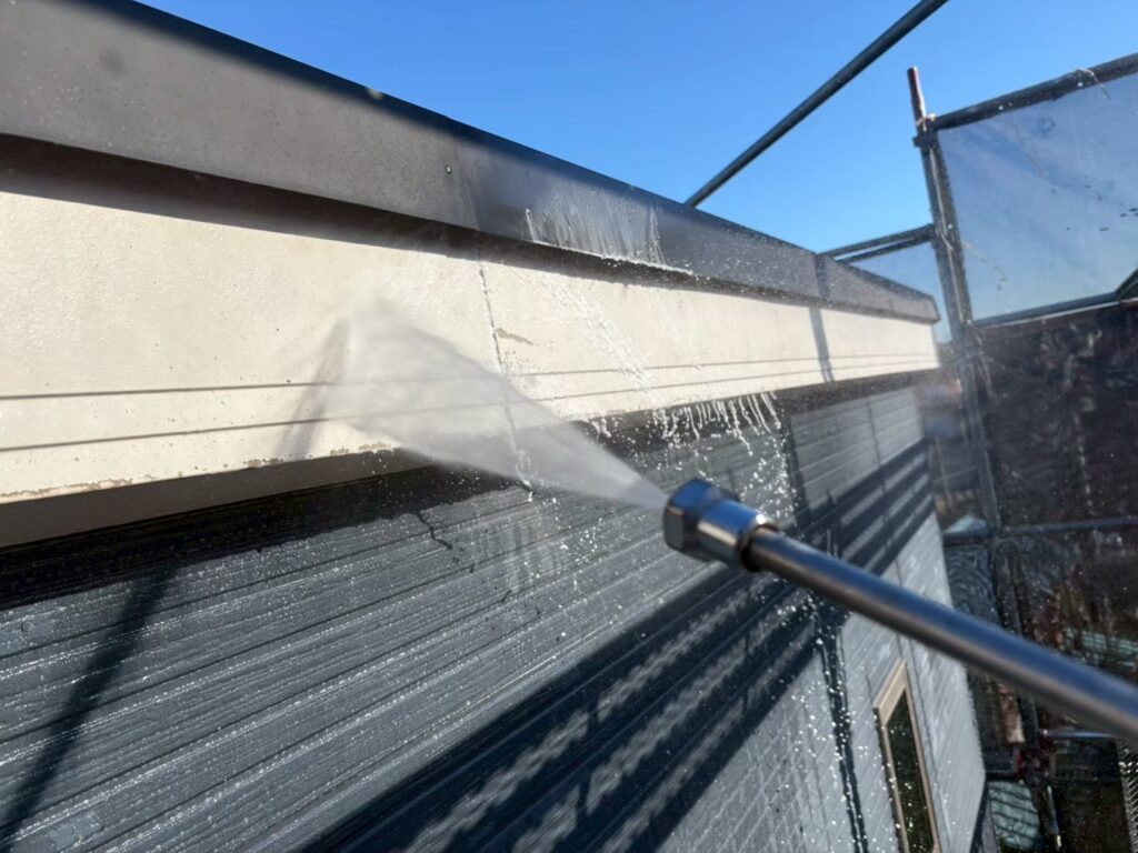 破風板高圧ジェット洗浄