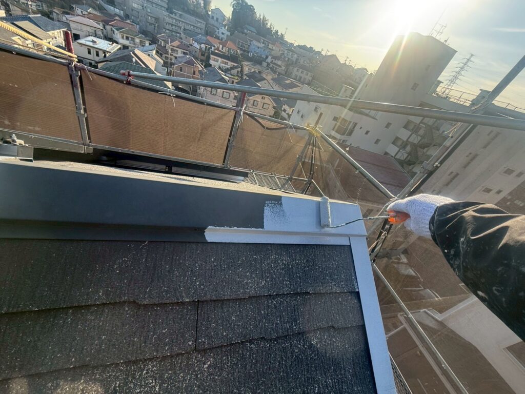 屋根板金さび止め塗布