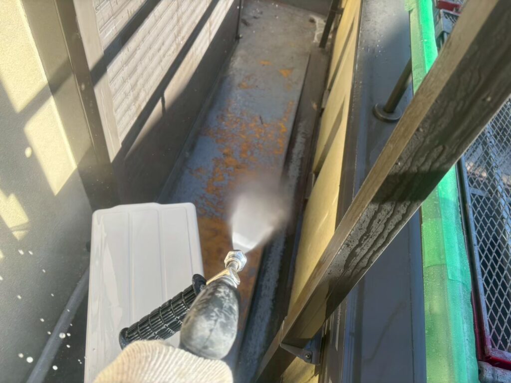 バルコニー高圧ジェット洗浄