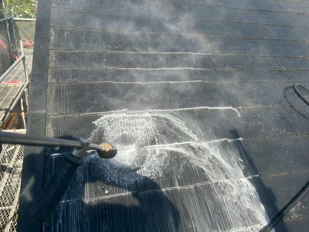屋根高圧ジェット洗浄