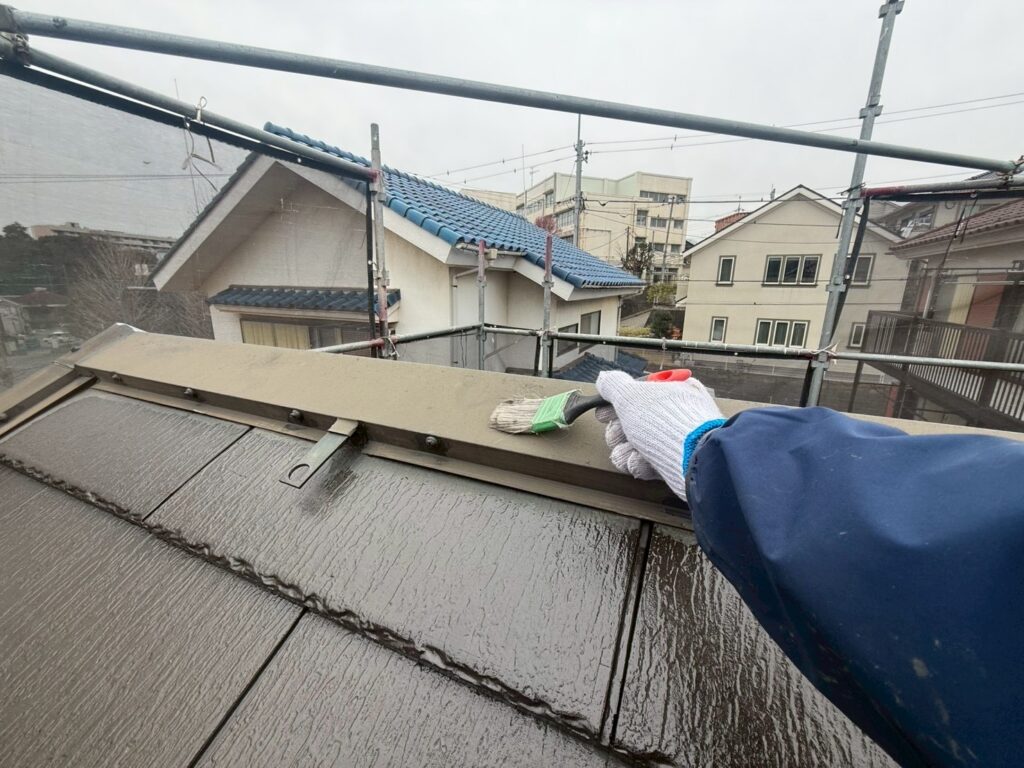 屋根板金部素地調整
