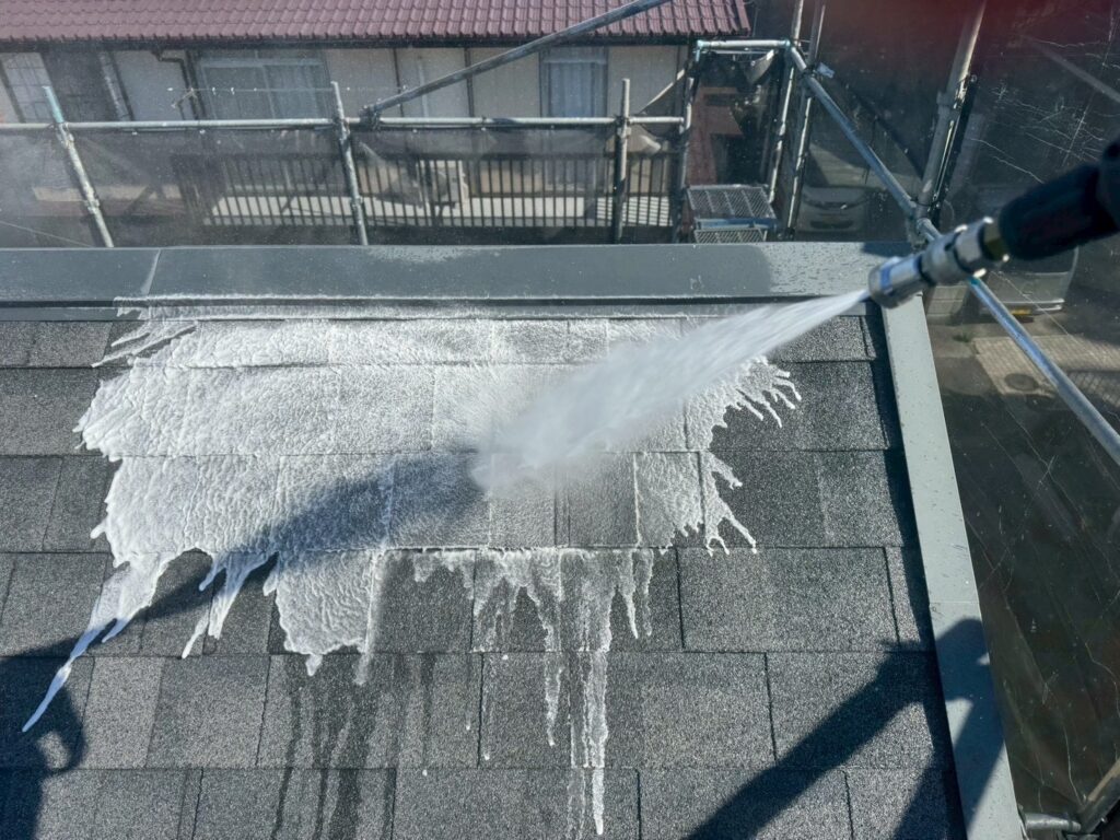 屋根高圧ジェット洗浄